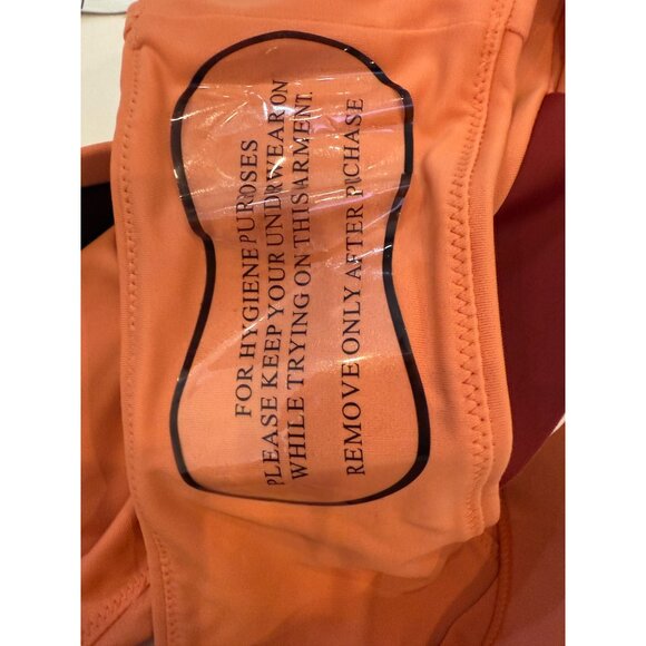 NWT Andrea‎ Iyamah Kiara High Rise Two-Tone Ruffle Bikini Bottom Peach/Deep Red - Picture 16 of 16